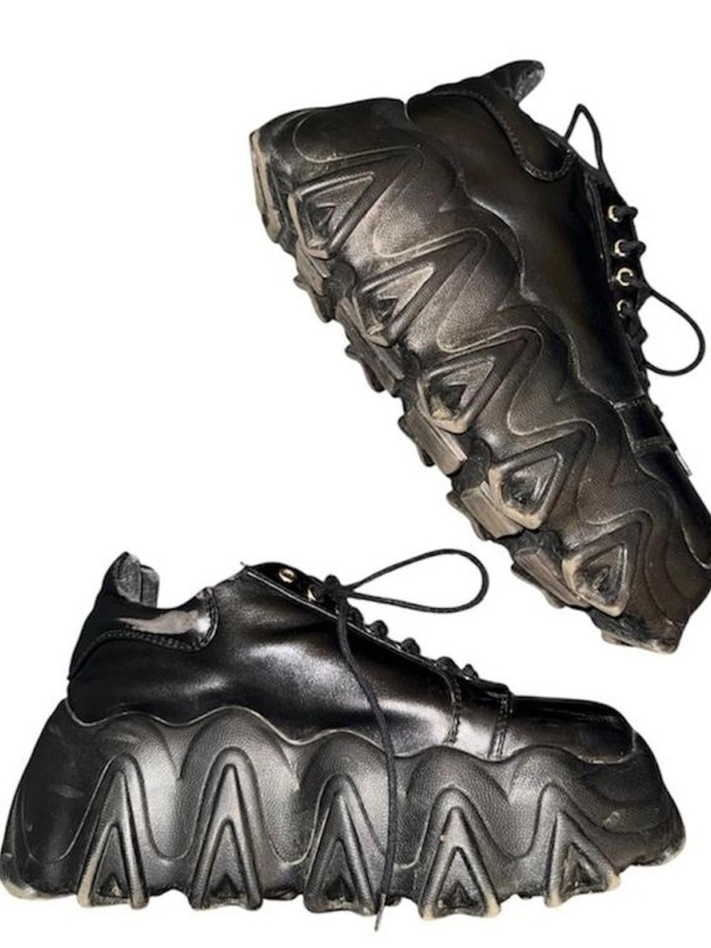 Black chunky platform sneakers